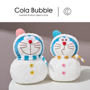 日本正品 圣诞节雪人哆啦a梦叮当猫机器猫毛绒公仔玩偶 正版 代购