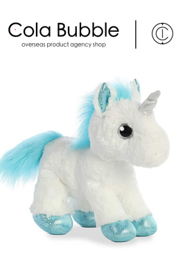 美国aurora world正版蓝色脚独角兽小马公仔玩偶娃娃毛绒玩具礼物