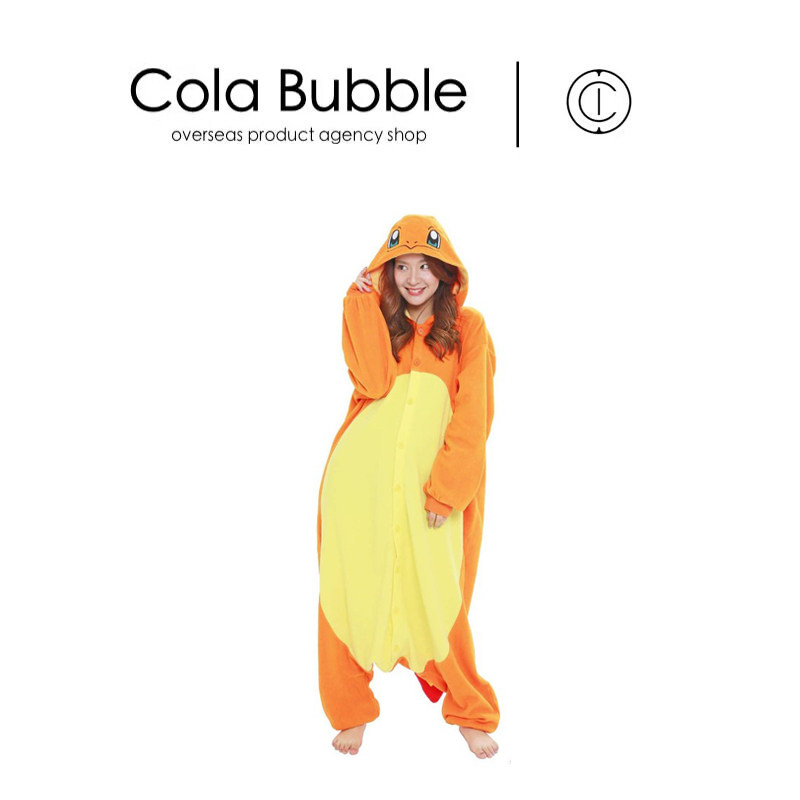 日本pokemon宝可梦周边正版宠物小精灵小火龙连体衣居家秋冬睡衣