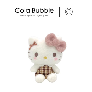 摩卡格子凯蒂猫kt猫公仔玩偶娃娃毛绒玩具 日本hellokitty正版