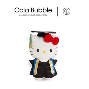 美国hellokitty正版2026蓝学士服毕业凯蒂猫kt猫公仔玩偶毛绒玩具