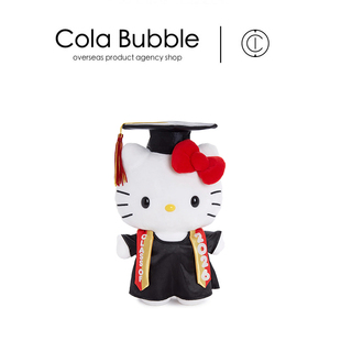 美国hellokitty正版2026红学士服毕业凯蒂猫kt猫公仔玩偶毛绒玩具