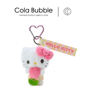 抱郁金香凯蒂猫kt猫公仔玩偶毛绒包包挂件挂饰 日本hellokitty正版