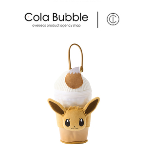 日本宝可梦神奇宝贝正版咖啡甜点伊布收纳袋公仔玩偶毛绒背包挂件