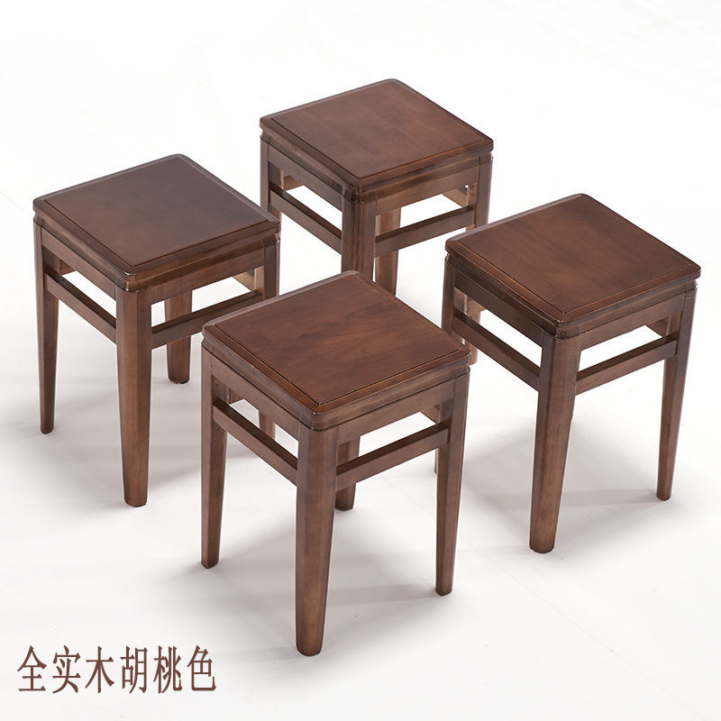 包邮全实木四方凳时尚创意方凳学生凳凳家用木凳大方凳长方凳胡桃