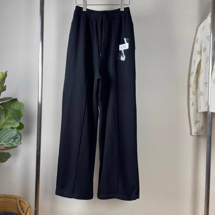 m625秋冬贴布数字弯刀休闲运动卫裤长裤宽松阔腿松紧腰显瘦时髦