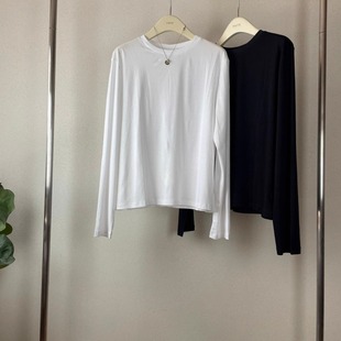 好穿自留～Row匹马棉丝滑柔软有型简约T恤长袖 白色黑色高级感