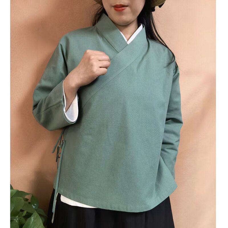 【云舒】素荷自制 高端中式改良棉麻汉服 国风古韵春款
