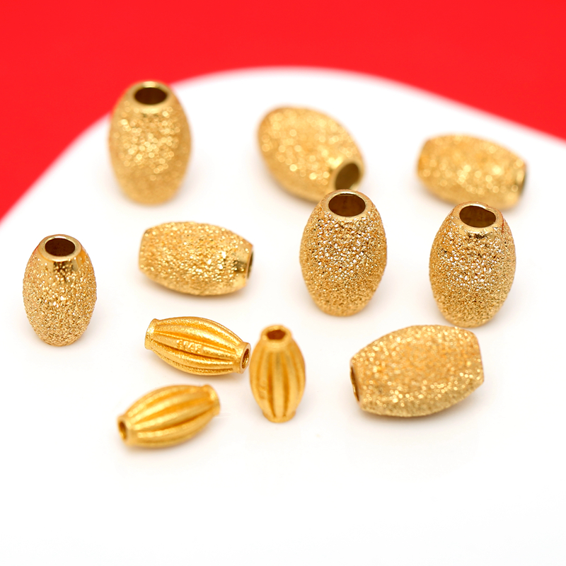 银镀金磨砂面米珠隔珠配件