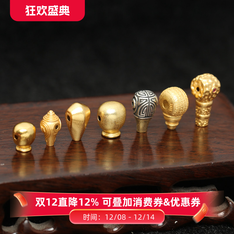 银镀金五条经文三通一体佛头