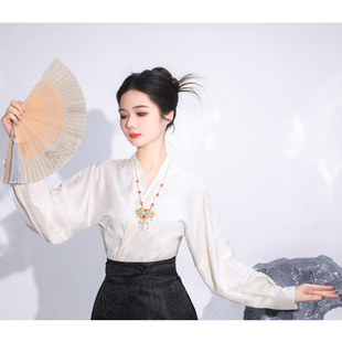 云若兮【良缘】原创汉服女针织开衫立领衬衣国风日常2023秋冬新款