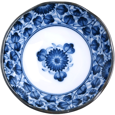 日本进口釉下彩复古青花调味碟