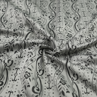 张林根卷草纹色织正绢真丝国风新中式汉服旗袍马甲高端服饰面料