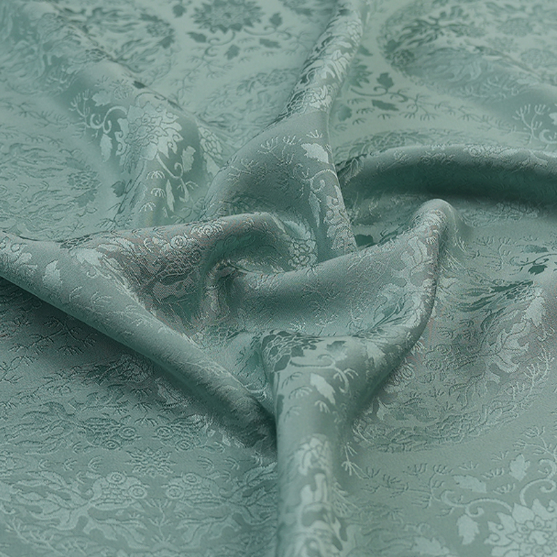 张林根正绢金鱼纹真丝桑蚕丝国风新中式汉服旗袍马甲服饰高端面料