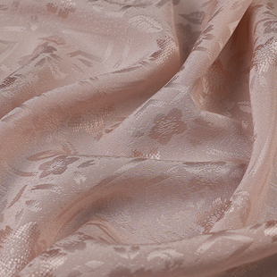 张林根正绢桃花暗纹真丝桑蚕丝国风新中式汉服旗袍马甲服饰面料