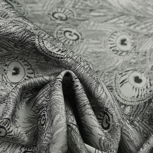 张林根色织正绢孔雀翎纹真丝国风新中式汉服旗袍马甲高端服饰面料