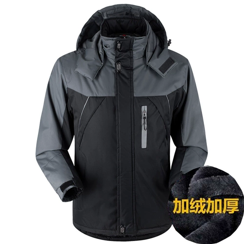 Зимняя флисовая удерживающая тепло рабочая мужская куртка для работы, увеличенная толщина, большой размер