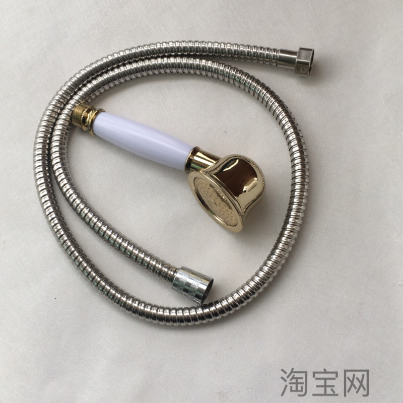 白色喷头花洒套装卫生间洗脸盆花洒喷头水管4分水管长1.1米花洒