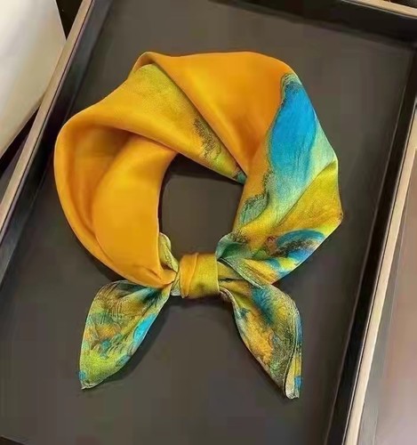 桑蚕丝真丝素缎百搭防晒护颈围巾