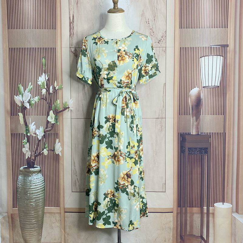 商场正品高档真丝桑蚕丝加厚弹力双乔中长款复古风显瘦连衣裙