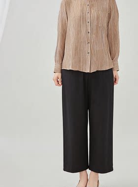 杭州丝绸桑蚕丝加厚小阔腿裤