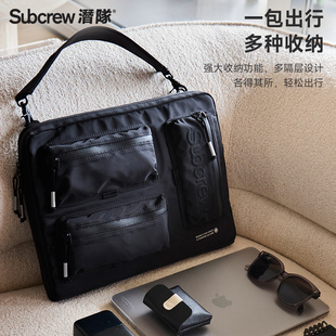 Subcrew潮流通勤斜挎包出差16寸电脑包日系手提单肩包学生包男女