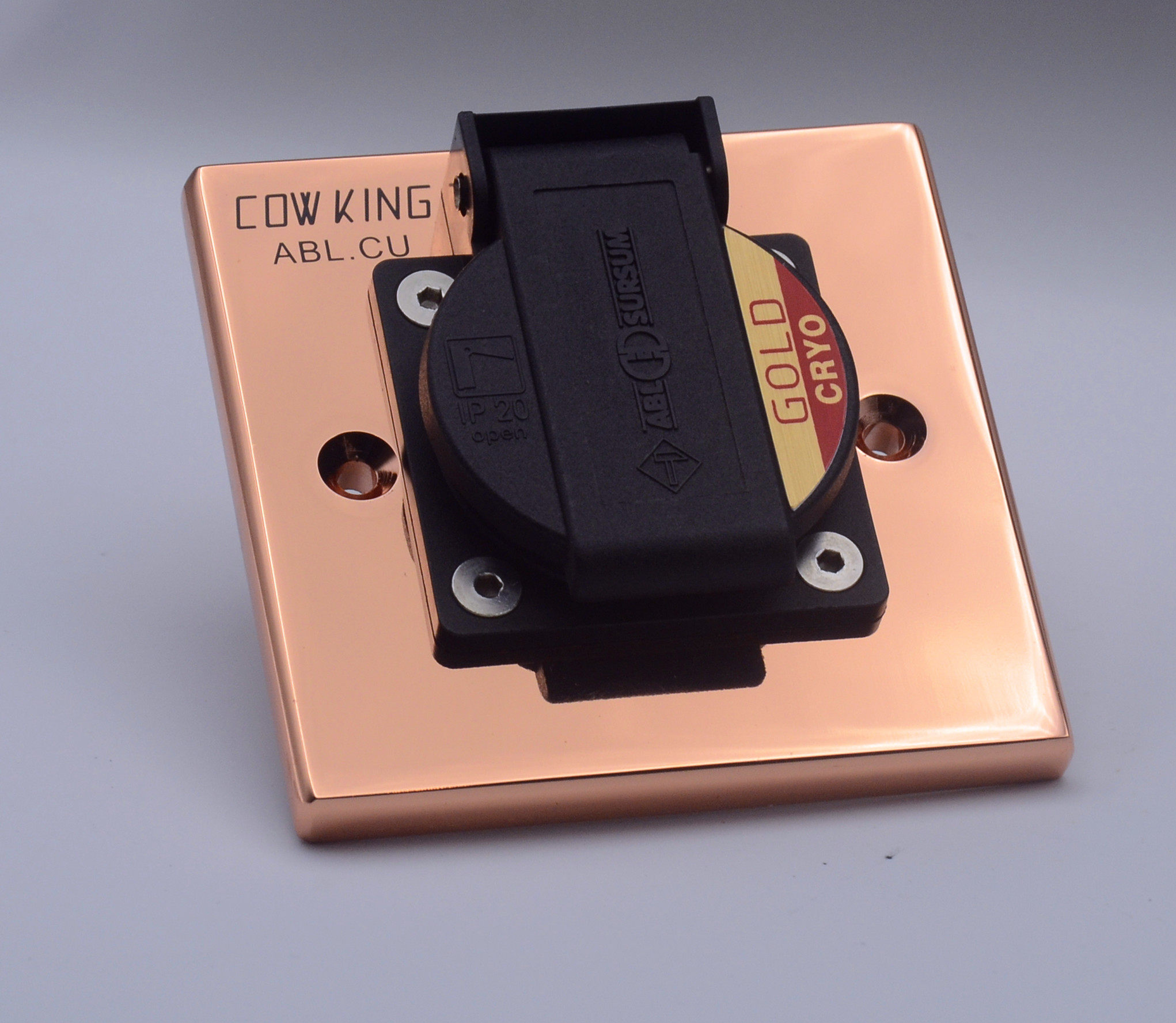 德国 abl 冷冻美标单孔 镀金 /镀铑电源墙插座 壁插碳纤维面板