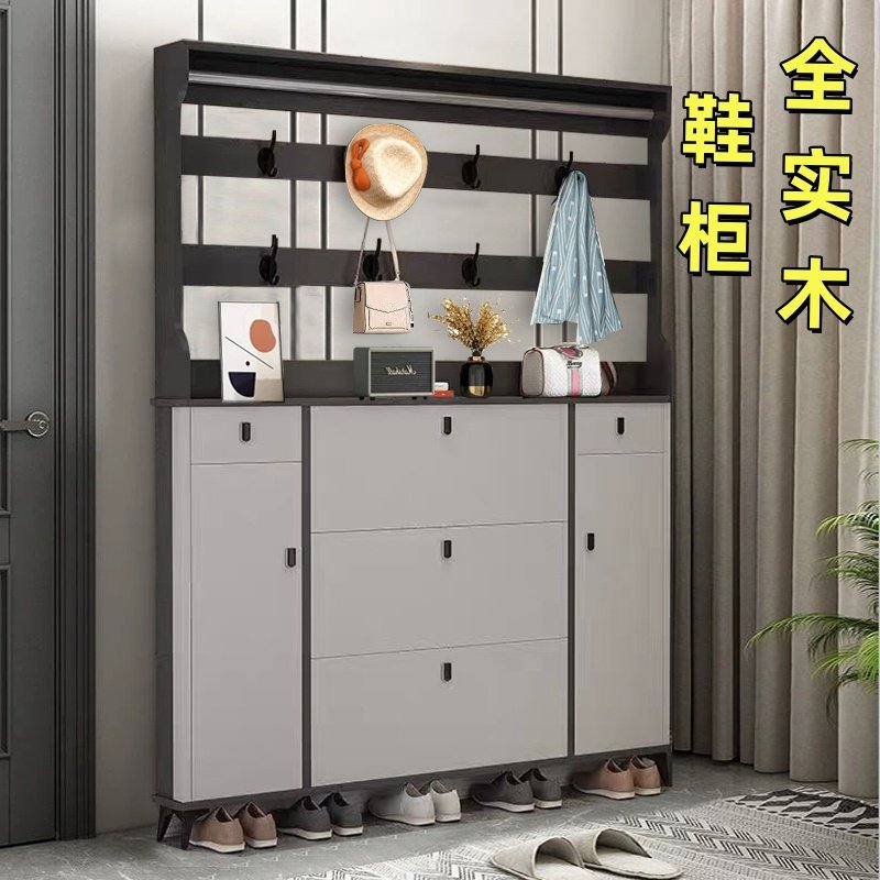 轻奢风全实木生态板鞋柜