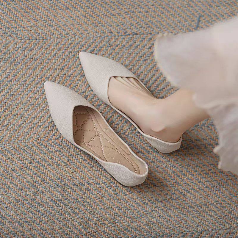 尖头单鞋女2025年夏季新款百搭法式软底晚晚风浅口小香风平底飘鞋,女鞋,浅口单鞋,淘宝优惠券,粉丝福利购,淘宝优惠卷