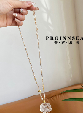 天然白水晶凤九项链女款
