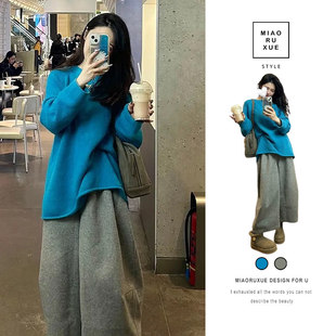 韩系冷淡毛衣两件套装 超火穿搭配一整套巨好看 女 2026新款 深冬季