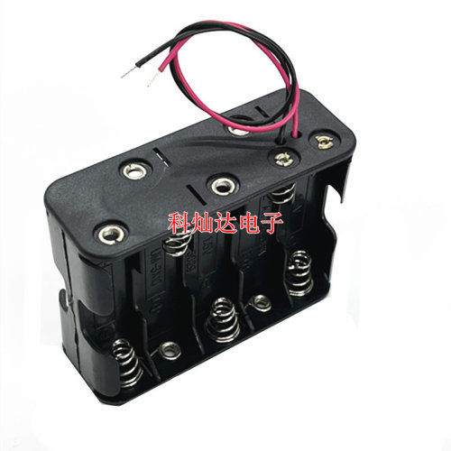 10节AA电池盒5号串联带线双层背靠背15V 十节五号AA电池盒仓槽