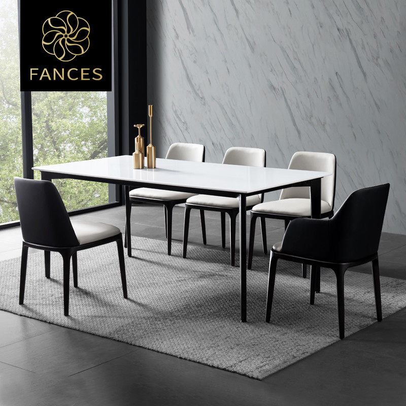 大理石岩板餐桌椅意式極簡北歐意大利輕奢風白色長方形西餐廳桌子在類目 住宅傢俱, 桌類, 餐桌（新）, 岩板餐桌中 - 來自Buy2taobao.com提供專業的淘寶代購服務