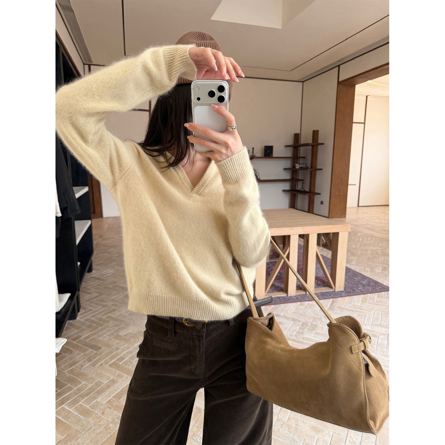 翻领显瘦针织毛衣女2026冬款