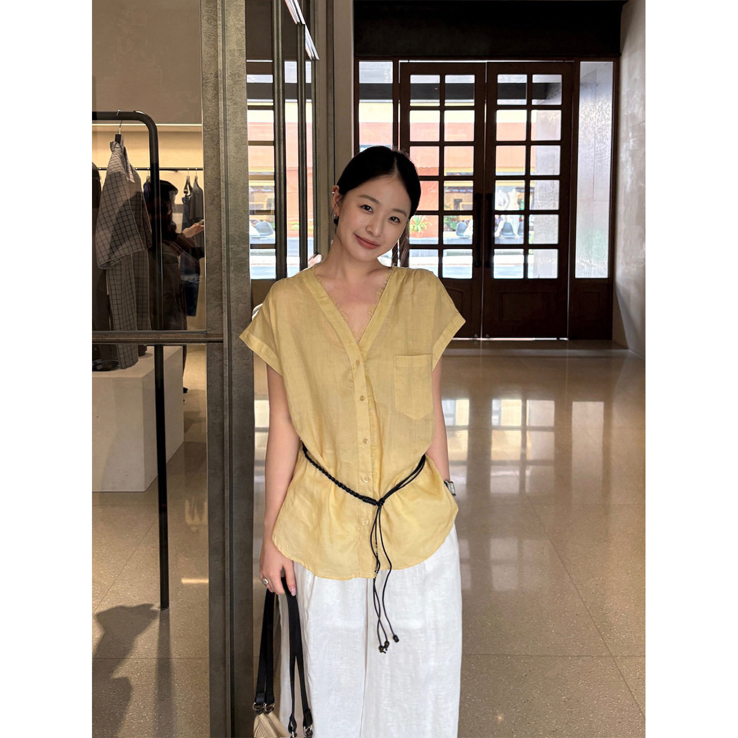 苎麻衬衫女上衣2026年夏款
