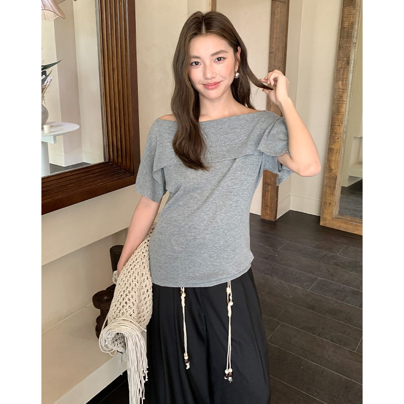 上衣女夏季修身百搭垂感短袖T恤