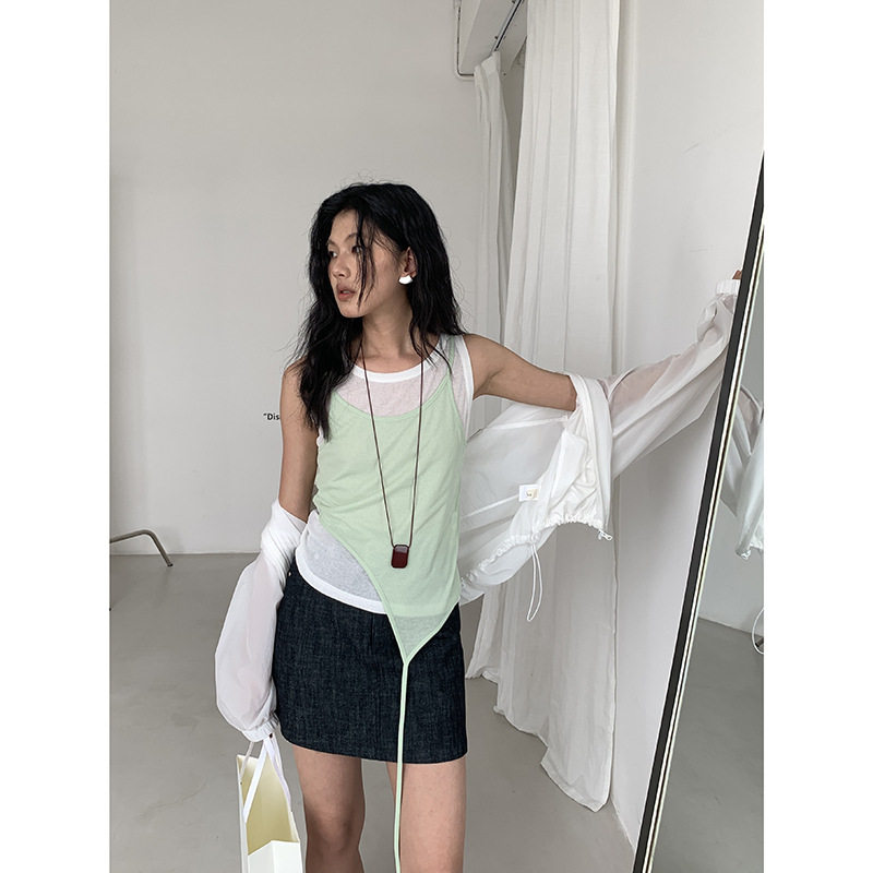 MMC DITION小吊带+背心两件套装女夏韩系设计感内搭无袖叠穿上衣