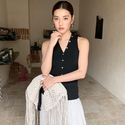 修身显瘦凉感针织衫气质背心女