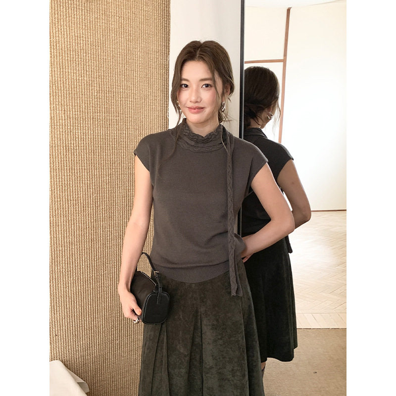 针织衫女早秋修身半高领内搭上衣