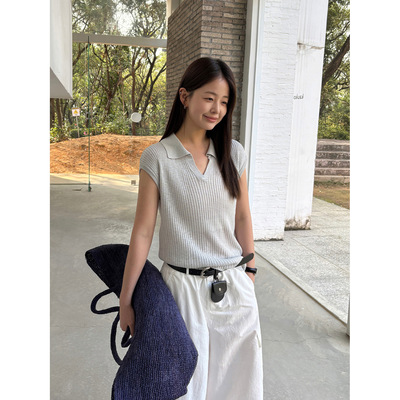 TG 糖果色透气不闷汗弹性坑条显瘦针织POLO衫休闲上衣2026年夏款