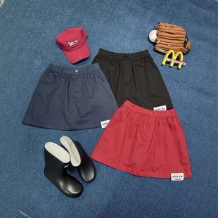 潮搭复古字母贴标宽松A字半身裙子安全裤 美式 早春2026新款 FISHYU