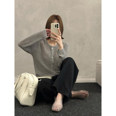 春夏新款韩版外套毛织开衫上衣