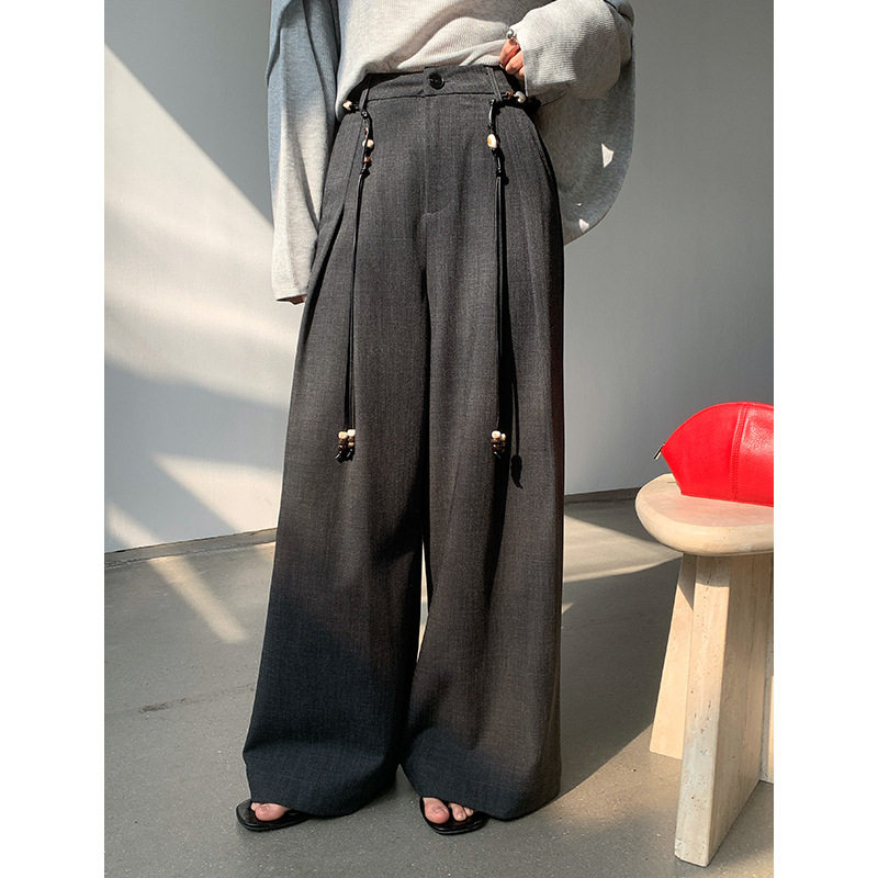 高腰垂感宽松休闲裤西装裤女夏