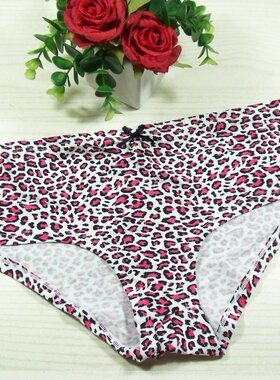 棉质面料内裤 中腰女式三角内裤 可爱豹纹 欧美风格*S,M,L,XL