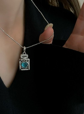 S925纯银小香风香水瓶爱心项链