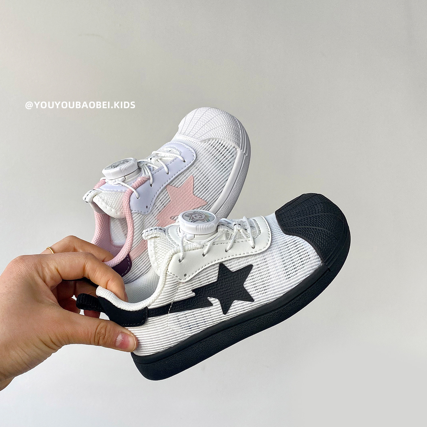 儿童网鞋2026夏季新款男女童贝壳头休闲运动鞋旋转扣星星软底板鞋,童鞋/婴儿鞋/亲子鞋,运动鞋,淘宝优惠券,粉丝福利购,淘宝优惠卷