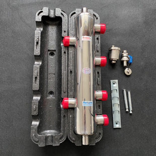 壁挂炉分水器配件304不锈钢多路分集水器家用暖气片25 32二进四出