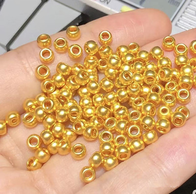 皇金街黄金珠子999足金手链足金转运小金珠攒金投资定制0.15猫眼