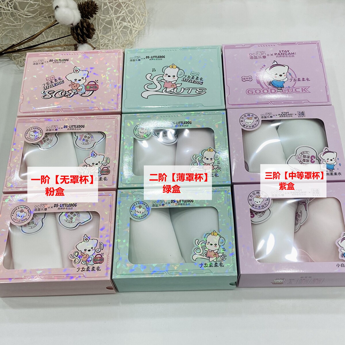 【26新款冰丝正品】海蓝乐章高中小学生少女文胸无痕速干背心内衣