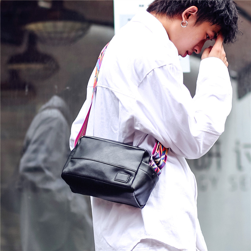 潮牌男士彩带单肩包休闲日韩男包斜挎运动男女手机小方包PU邮差包,箱包皮具/热销女包/男包,男士包袋,淘宝优惠券,粉丝福利购,淘宝优惠卷